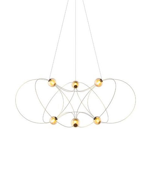 Munari X6 pendel/lysekrone, guld/klar
