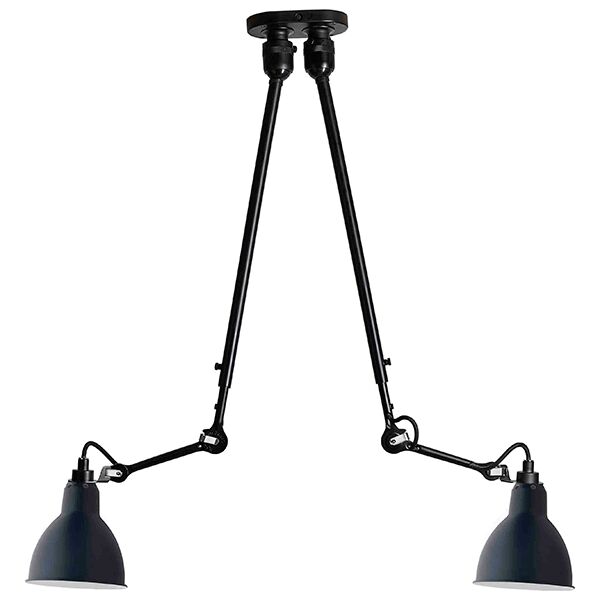 N302 Loftlampe Double Mat Sort & Mat Blå