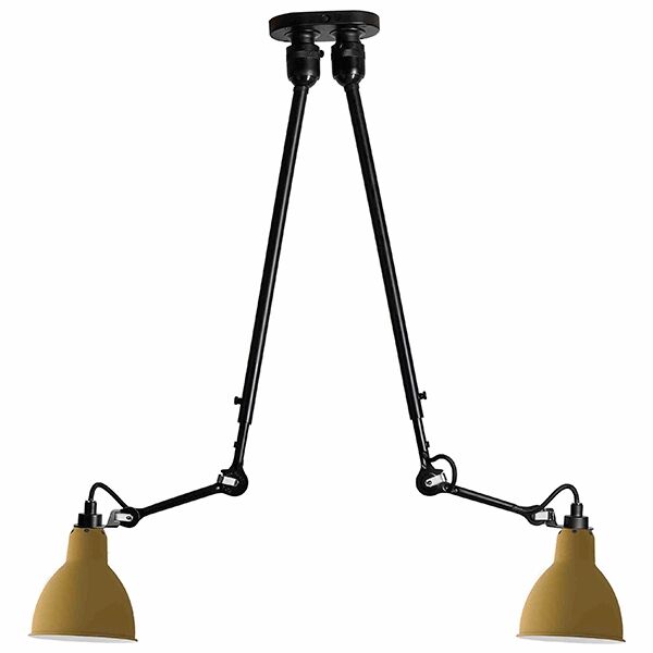 N302 Loftlampe Double Mat Sort & Mat Gul
