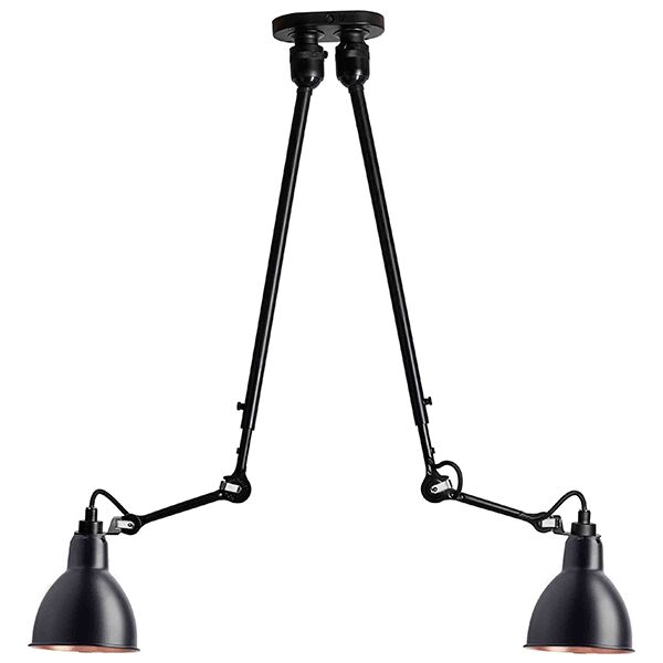 N302 Loftlampe Double Mat Sort & Mat Sort & Kobber