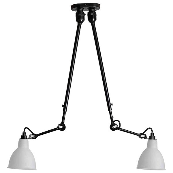N302 Loftlampe Double Mat Sort & Opal Polykarbonat