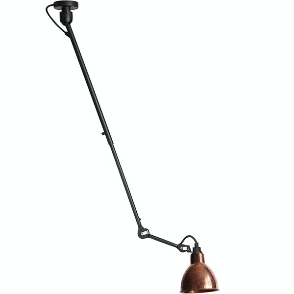 N302 Loftlampe Mat Sort/Rå Kobber/Hvid