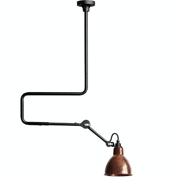 N312 Loftlampe Mat Sort/Rå Kobber