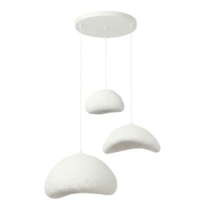 NORDVÄRK Luna-Set-T-Nua loftlampe - hvid glasfiber og metal