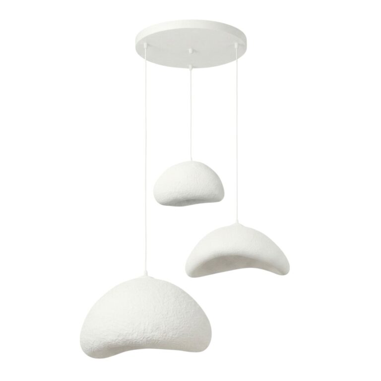 NORDVÄRK Luna-Set-T-Nua loftlampe - hvid glasfiber og metal