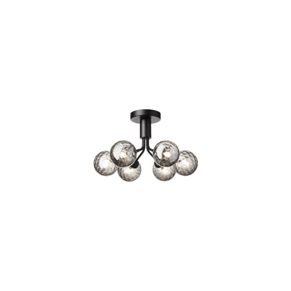 Nuura Apiales 6 Loftlampe Satin Sort/Optic Smoke