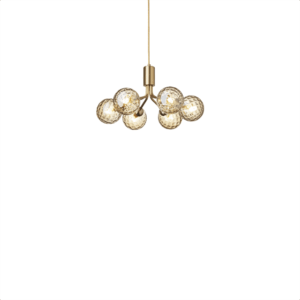 Nuura Apiales 6 Lysekrone Børstet Messing/Optic Gold