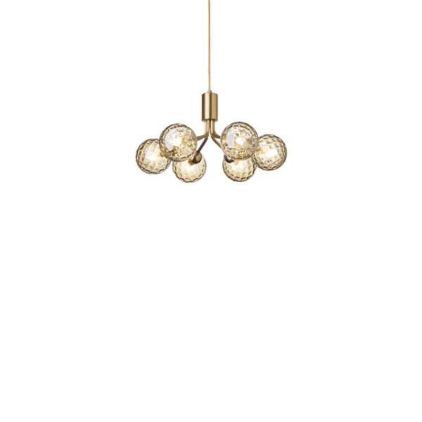 Nuura Apiales 6 Lysekrone Børstet Messing/Optic Gold
