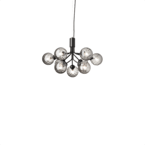 Nuura Apiales 9 Lysekrone Satin Sort/Optic Smoke