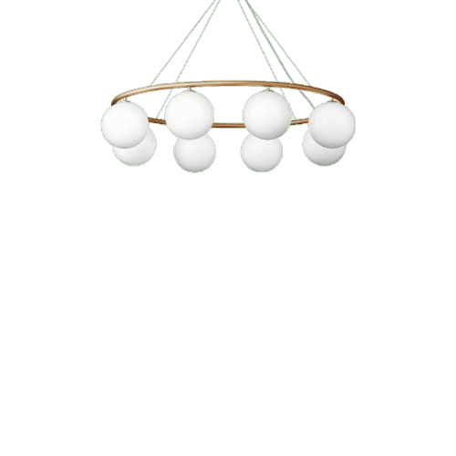 Nuura Miira 8 Oval Lysekrone Messing/Opal