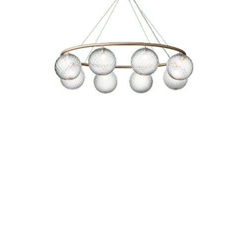 Nuura Miira 8 Oval Lysekrone Messing/Optic Clear