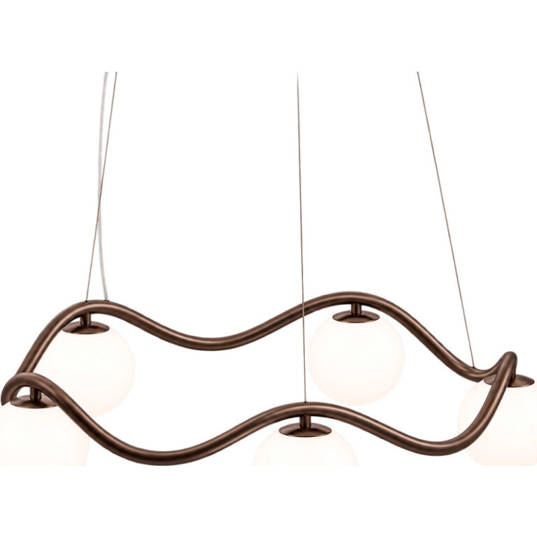 Rebello Decor Circle of Life lysekrone, bruneret messing, Ø11 cm glaskugler, Ø65 cm
