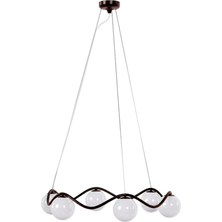 Rebello Decor Circle of Life lysekrone, bruneret messing, Ø15 cm glaskugler, Ø91 cm