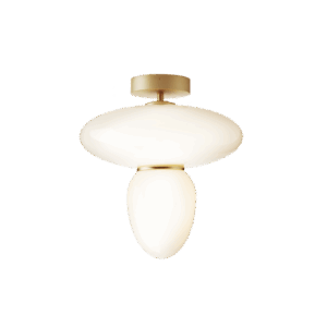 Rizzatto 42 loftlampe, satin brass/opal
