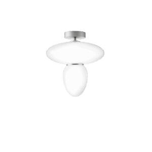 Rizzatto 42 loftlampe, satin sølv/opal