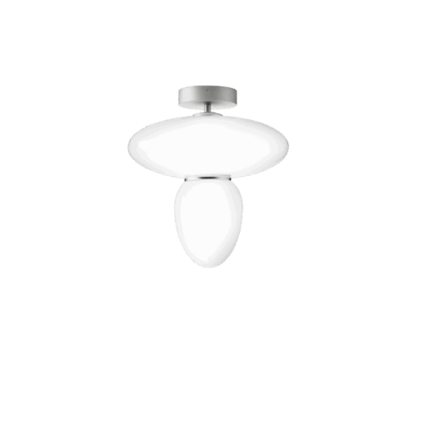 Rizzatto 42 loftlampe, satin sølv/opal