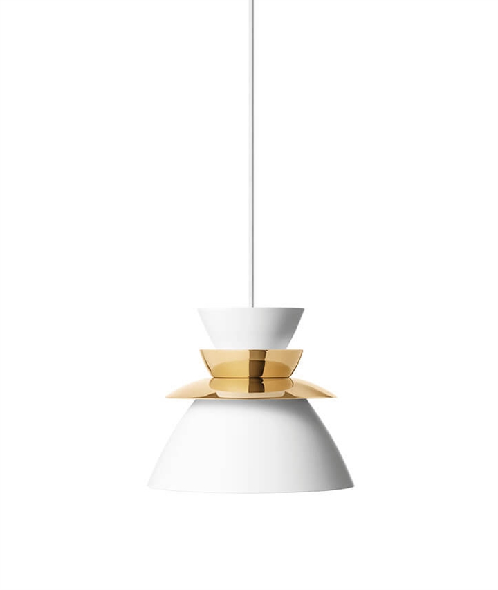 Sundowner pendel 250, messing/hvid
