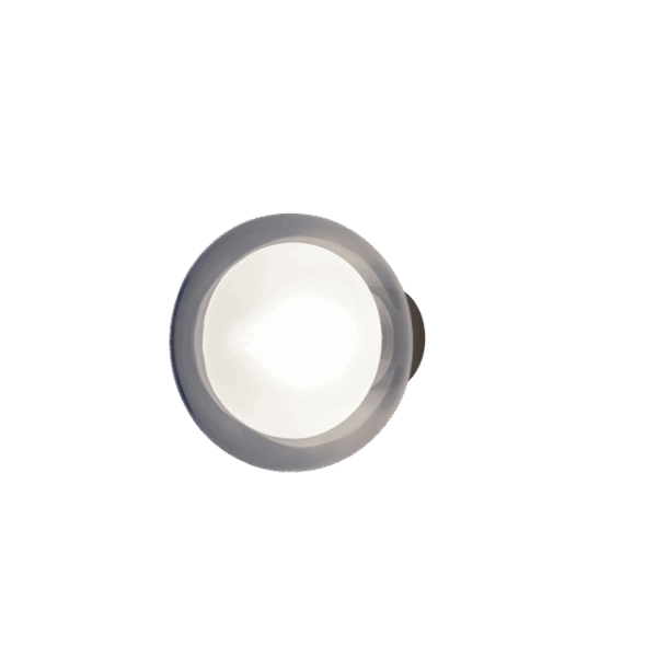 TOOY Nabila 552.42 Væg/Loftlampe Mat Sort/Sort Krom med Røget Glas