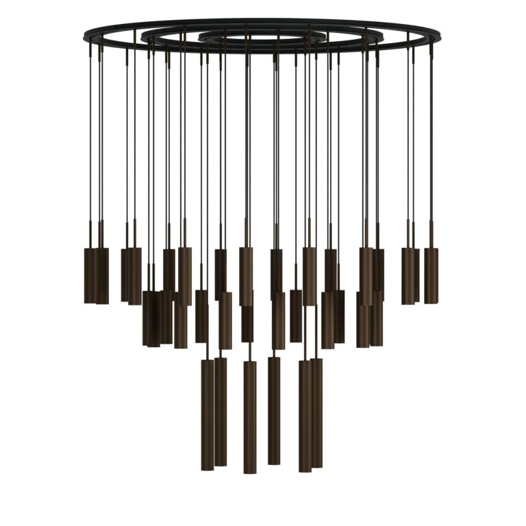 Tubulaire Lysekrone 38 Aluminium/Anodiseret Bronze