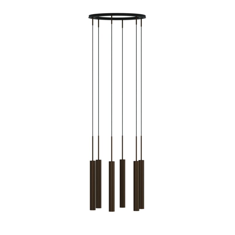 Tubulaire Lysekrone 6 Aluminium/Anodiseret Bronze