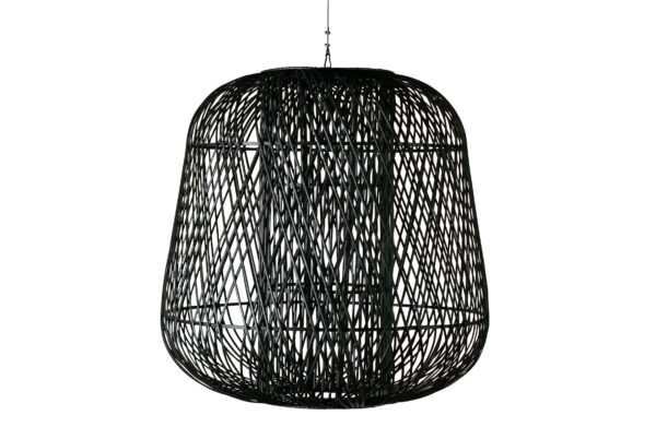 WOOOD EXCLUSIVE Moza loftlampe, rund - sort bambus (Ø100)